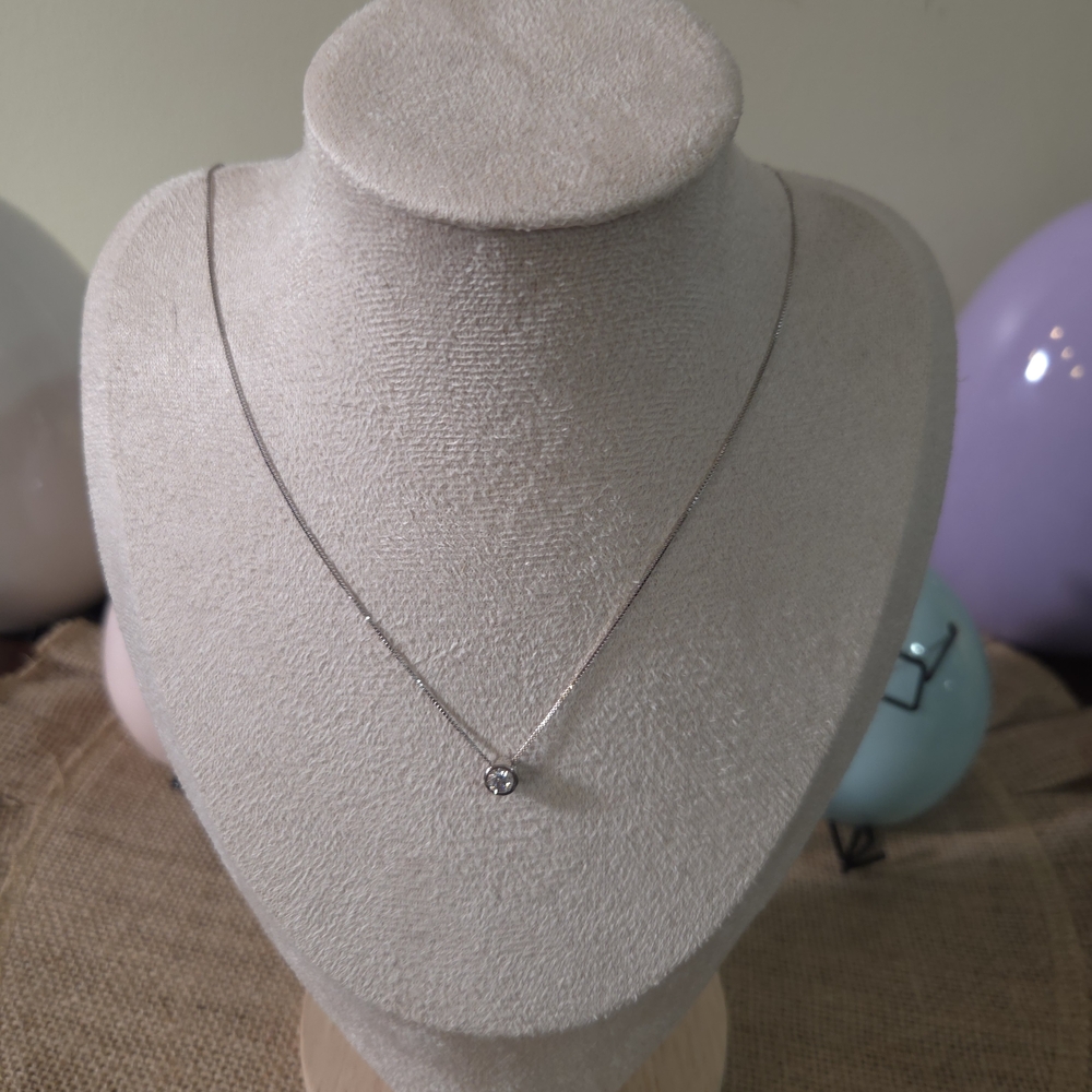 NWT 925 Sterling Silver .3 CT Moissanite Solitaire Pendant